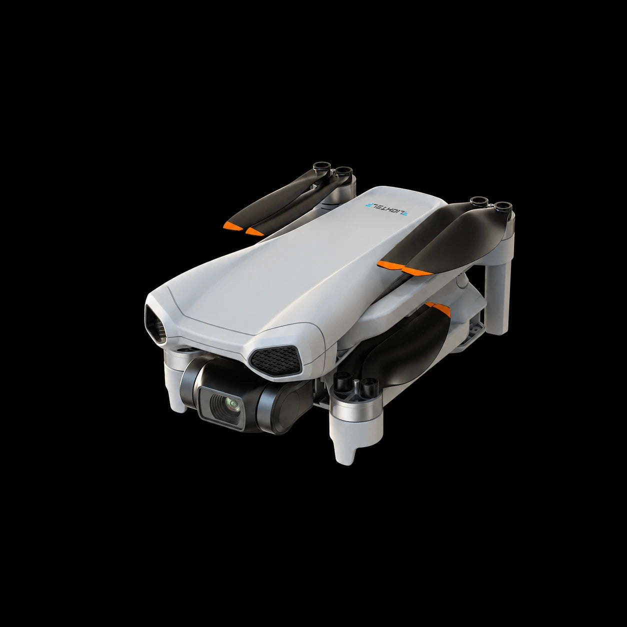 Folded Veyra drone with FlightElf logo